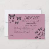 Fuchsia Butterflies UAWG RSVP Karte (Vorderseite)