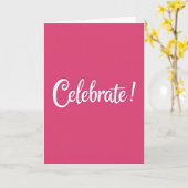 Fuchsia Celebrate Script Karte (Gelbe Blume)