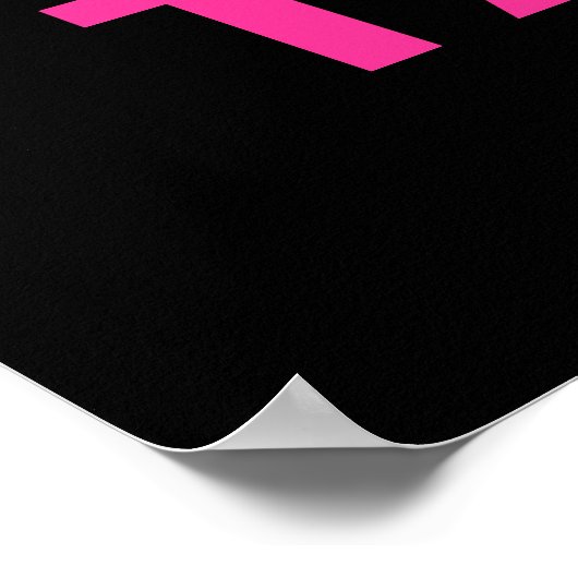 Fuchsia Champagne Party Poster (Ecke)