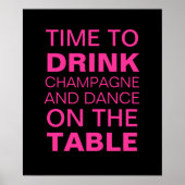 Fuchsia Champagne Party Poster (Vorne)