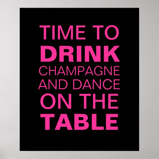 Fuchsia Champagne Party Poster (Vorne)