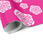 Fuchsia Chic Rose Blumenmuster Geschenkpapier (Rolleneckpunkt)