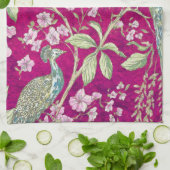 Fuchsia Chinoiserie Rodelbahn Geschirrtuch (Gefaltet)