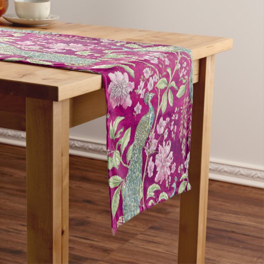Fuchsia Chinoiserie Rodelbahn Kurzer Tischläufer (Beispiel)