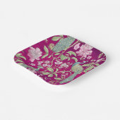 Fuchsia Chinoiserie Rodelbahn Pappteller (Gewinkelt)