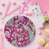 Fuchsia Chinoiserie Rodelbahn Pappteller (Party)