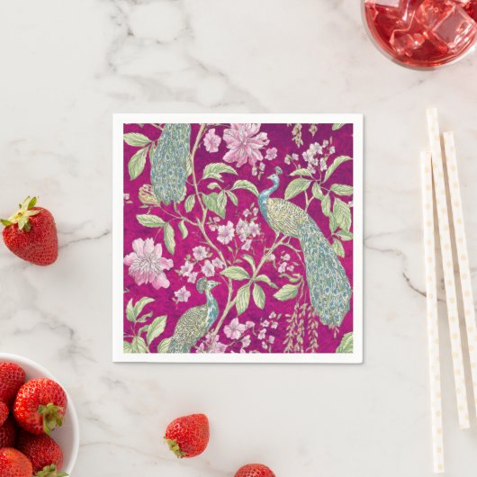 Fuchsia Chinoiserie Rodelbahn Serviette (Beispiel)