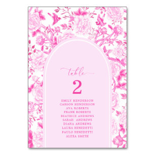 Fuchsia Chinoiserie Seating Chart Tischnummer
