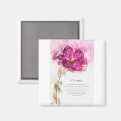 Fuchsia Clematis Magnet (Vorderseite/Rückseite)