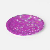 Fuchsia Confetti Papierplatte Pappteller (Schrägansicht)