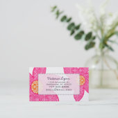 Fuchsia Coral Gray Blume Business Cards Visitenkarte (Stehend Vorderseite)