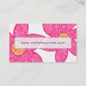 Fuchsia Coral Gray Blume Business Cards Visitenkarte (Rückseite)