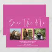 Fuchsia Couple Fotos Wedding Save the Date (Vorne/Hinten)