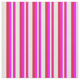 Fuchsia, Crimson und Beige Streifen Muster Stoff