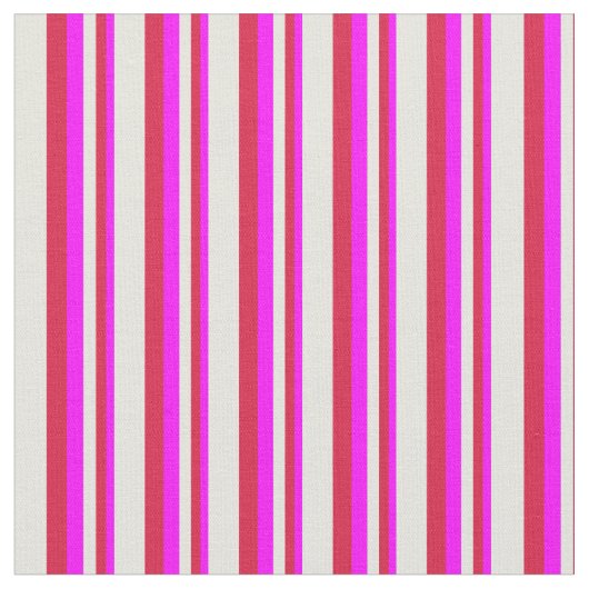 Fuchsia, Crimson und Beige Streifen Muster Stoff (Nahaufnahme)