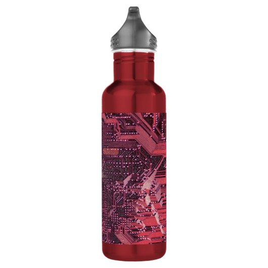 Fuchsia Cyber Circuit Board Tech Art Electronics Edelstahlflasche (Rechts)