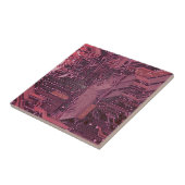 Fuchsia Cyber Circuit Board Tech Art Electronics Fliese (Seite)