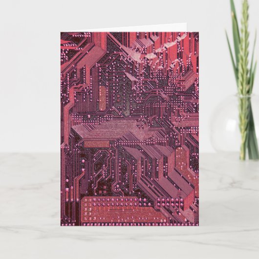Fuchsia Cyber Circuit Board Tech Art Electronics Karte (Vorderseite)