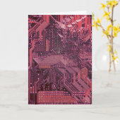 Fuchsia Cyber Circuit Board Tech Art Electronics Karte (Gelbe Blume)