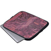 Fuchsia Cyber Circuit Board Tech Art Electronics Laptopschutzhülle (Vorne Knopf)
