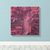 Fuchsia Cyber Circuit Board Tech Art Electronics Leinwanddruck (Insitu (Holzboden))