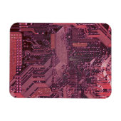 Fuchsia Cyber Circuit Board Tech Art Electronics Magnet (Horizontal)