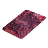 Fuchsia Cyber Circuit Board Tech Art Electronics Magnet (Linke Seite)