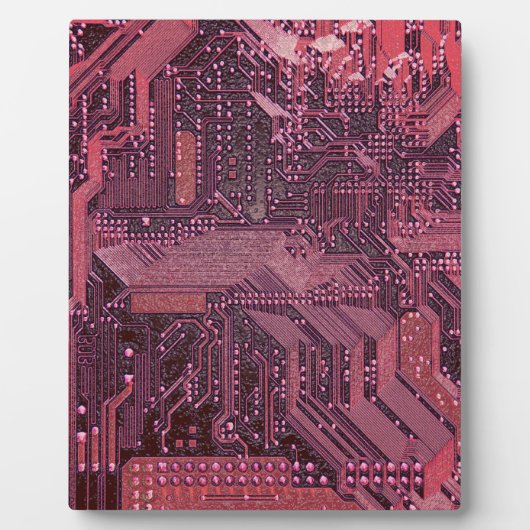 Fuchsia Cyber Circuit Board Tech Electronics Fotoplatte (Vorderseite)