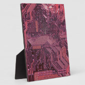 Fuchsia Cyber Circuit Board Tech Electronics Fotoplatte (Seite)