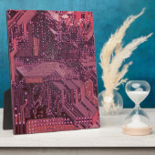 Fuchsia Cyber Circuit Board Tech Electronics Fotoplatte (Seite)