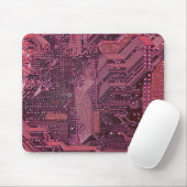 Fuchsia Cyber Circuit Board Tech Electronics Mousepad (Mit Mouse)