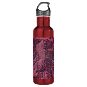 Fuchsia Cyber Leiterplatte Tech Kunst Elektronik Edelstahlflasche