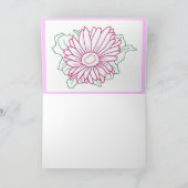 Fuchsia daisy Blume, Danke Karten (Innenseite)