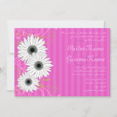 Fuchsia Daisy Wedding Einladung (Vorderseite)