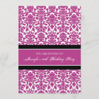 Fuchsia Damask 30. Geburtstag Party Einladungen