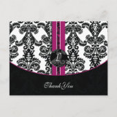 Fuchsia Damask DankeYouCards Postkarte (Vorderseite)