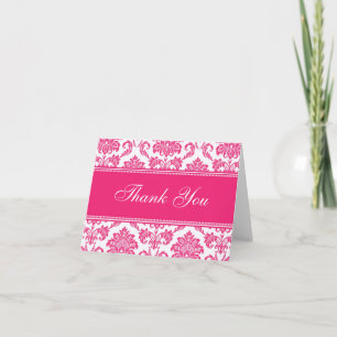 Fuchsia Damask Vielen Dank Karten