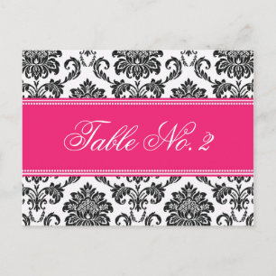 Fuchsia Damask Wedding Tischnummer