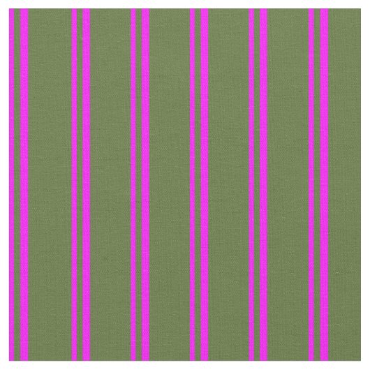 Fuchsia & Dark Olive Green Colos Muster Stoff (Nahaufnahme)