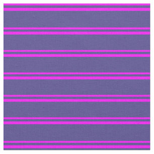 Fuchsia & Dark Slate Blue Streifen/Linien Muster Stoff