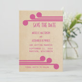 Fuchsia Deco Chic Save the Date Einladung (Stehend Vorderseite)
