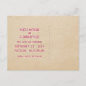 Fuchsia Deko Chic Save the Date Postkarte (Rückseite)