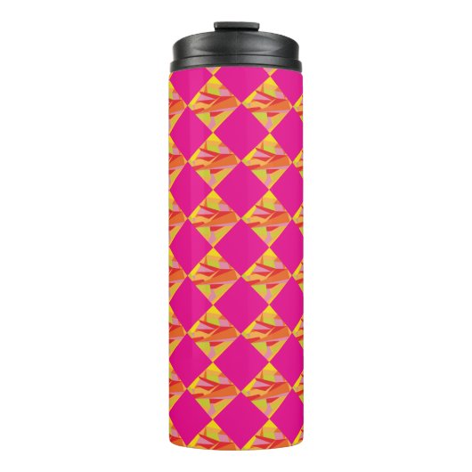 Fuchsia-Diamant-Wasserflasche Thermosbecher (Vorderseite)