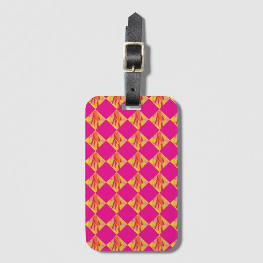 Fuchsia Diamond Luggage Tag Gepäckanhänger (Vorderseite Vertikal)