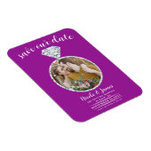 Fuchsia Diamond Ring Blende Foto Save the Date Magnet (Rechte Seite)