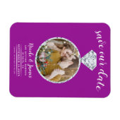 Fuchsia Diamond Ring Blende Foto Save the Date Magnet (Horizontal)