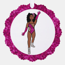 Fuchsia & Diamonds Dancer Ornament Card A Karte