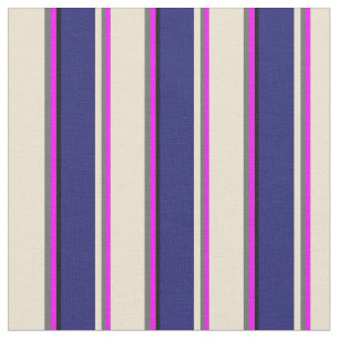 Fuchsia, Dim Gray, Beige, Midnight Blue und Black Stoff