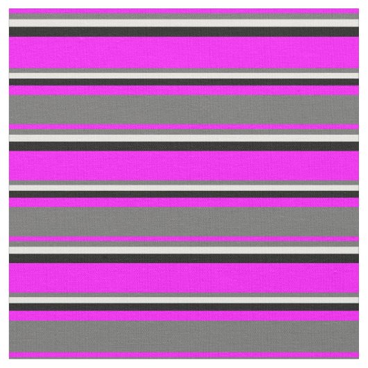 Fuchsia, Dim Gray, Minzcreme und Schwarzes Muster Stoff (Nahaufnahme)