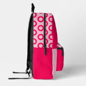Fuchsia Dots Fantasy Student Monogram Bedruckter Rucksack (Links)